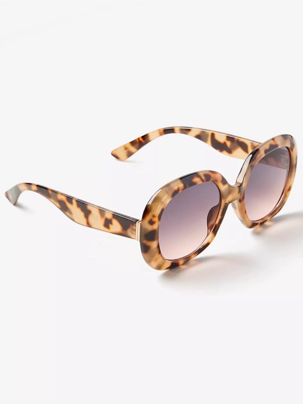 NWT LOFT Oversized Round Tortoiseshell Sunglasses Retro 70s Boho Glam